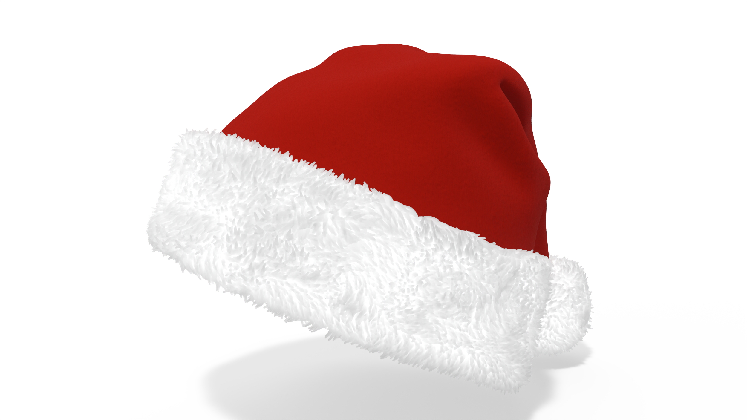 Traditional Xmas Santa Claus Holiday Hat Fur 3D model