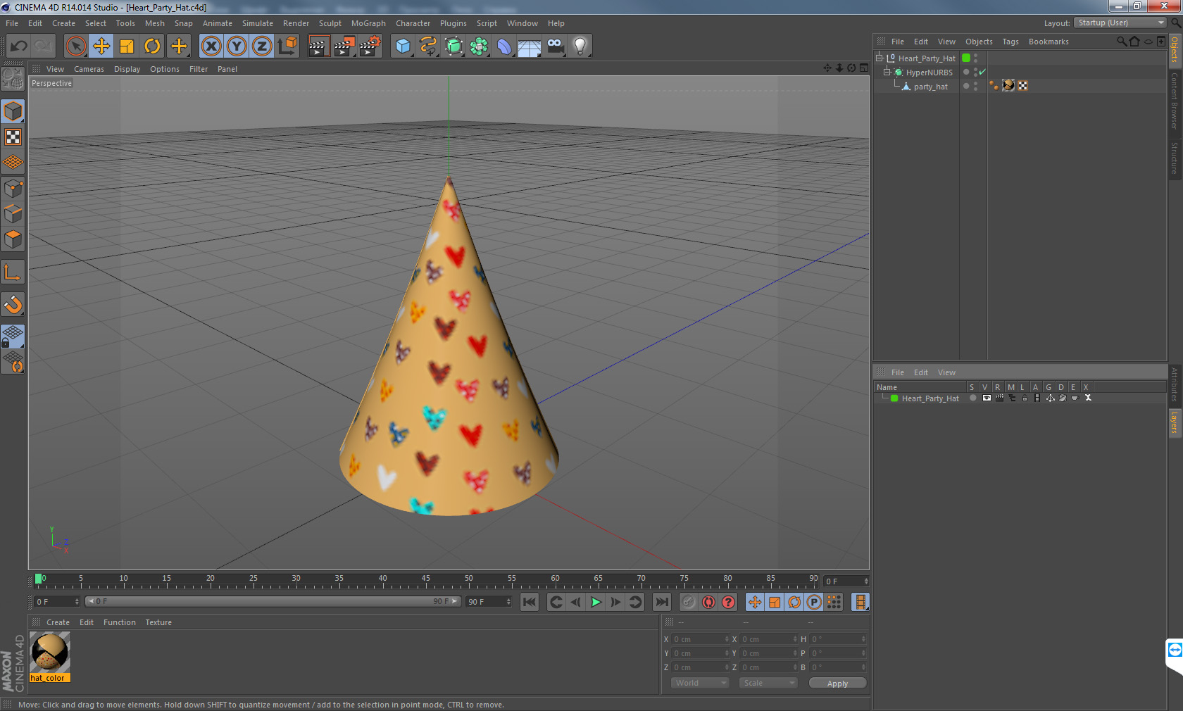 3D model Heart Party Hat
