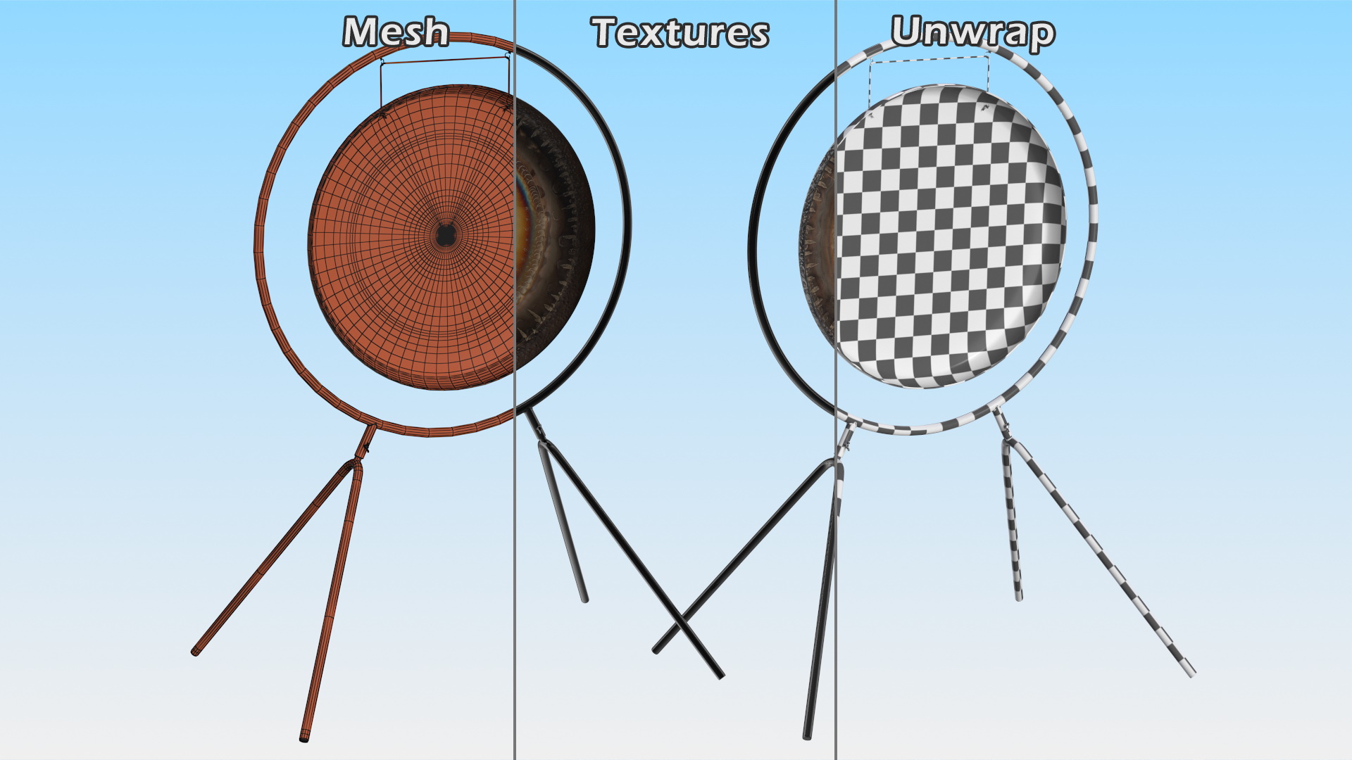 Symphonic Gong 28 inch Round Stand 3D model