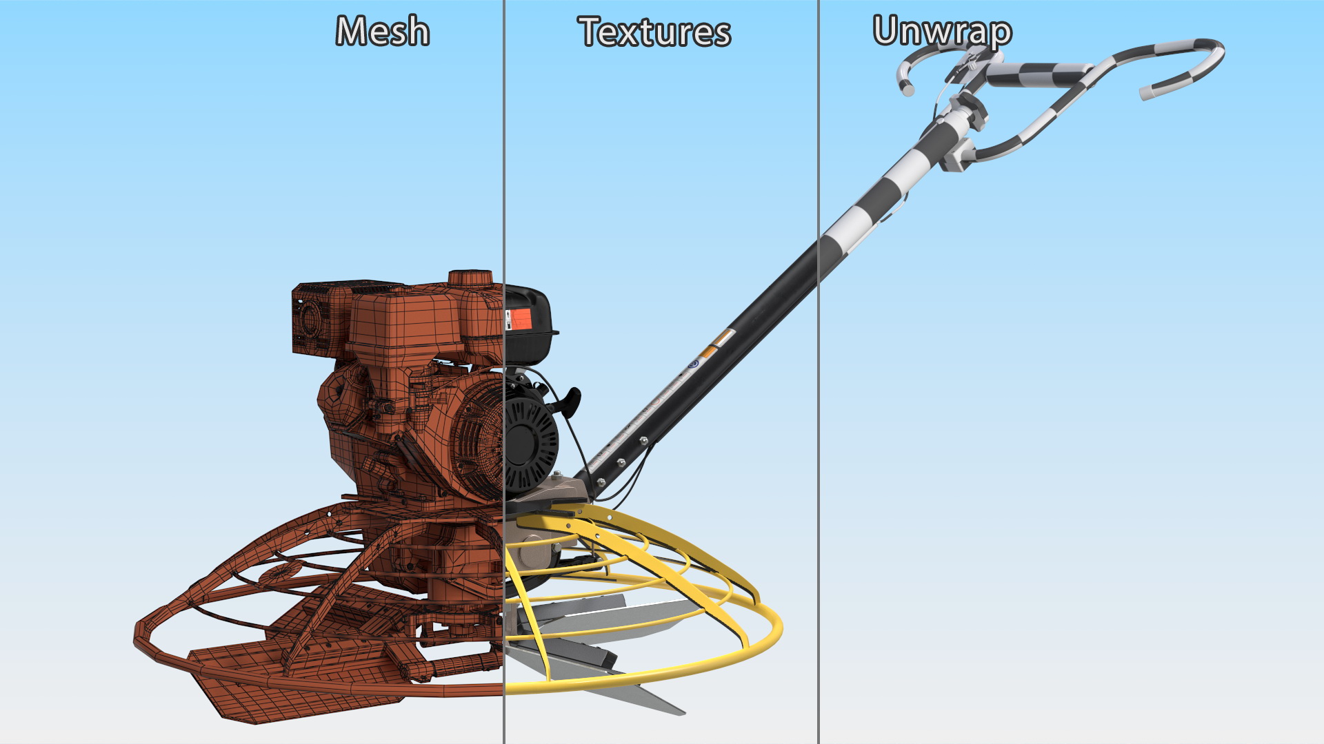 Yellow Power Trowel 3D model