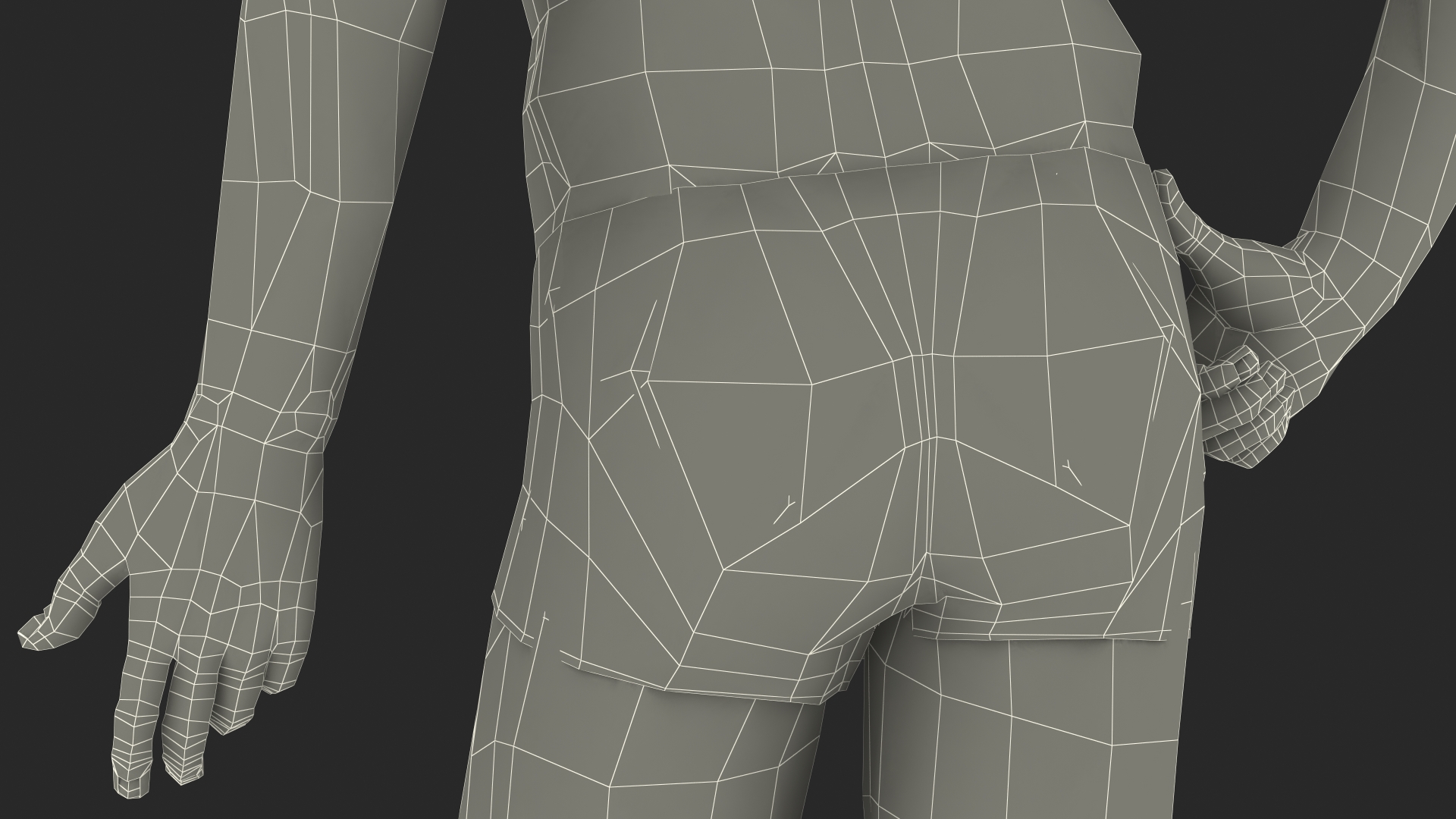 Asian Man Underwear Smiling 3D