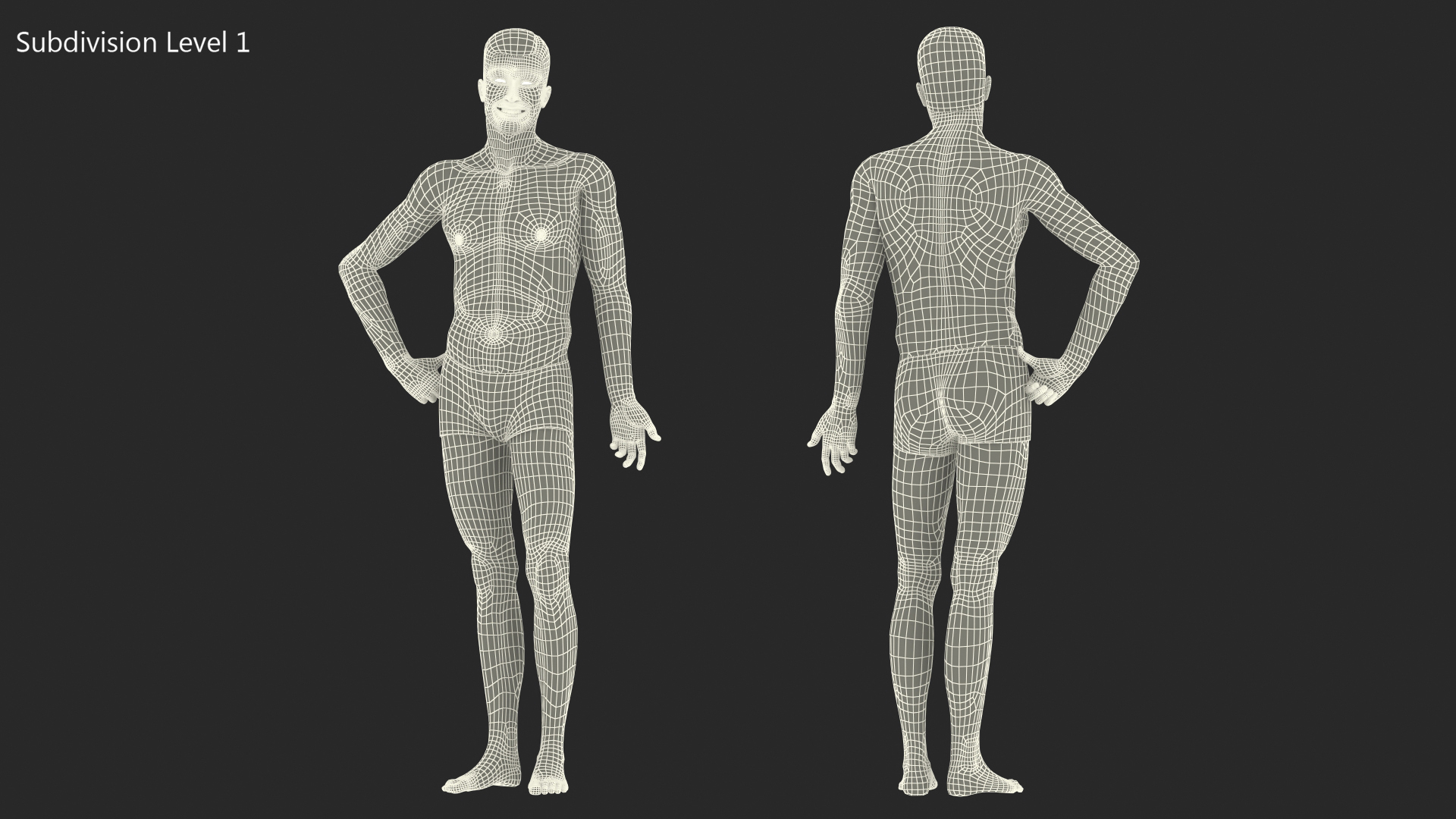 Asian Man Underwear Smiling 3D