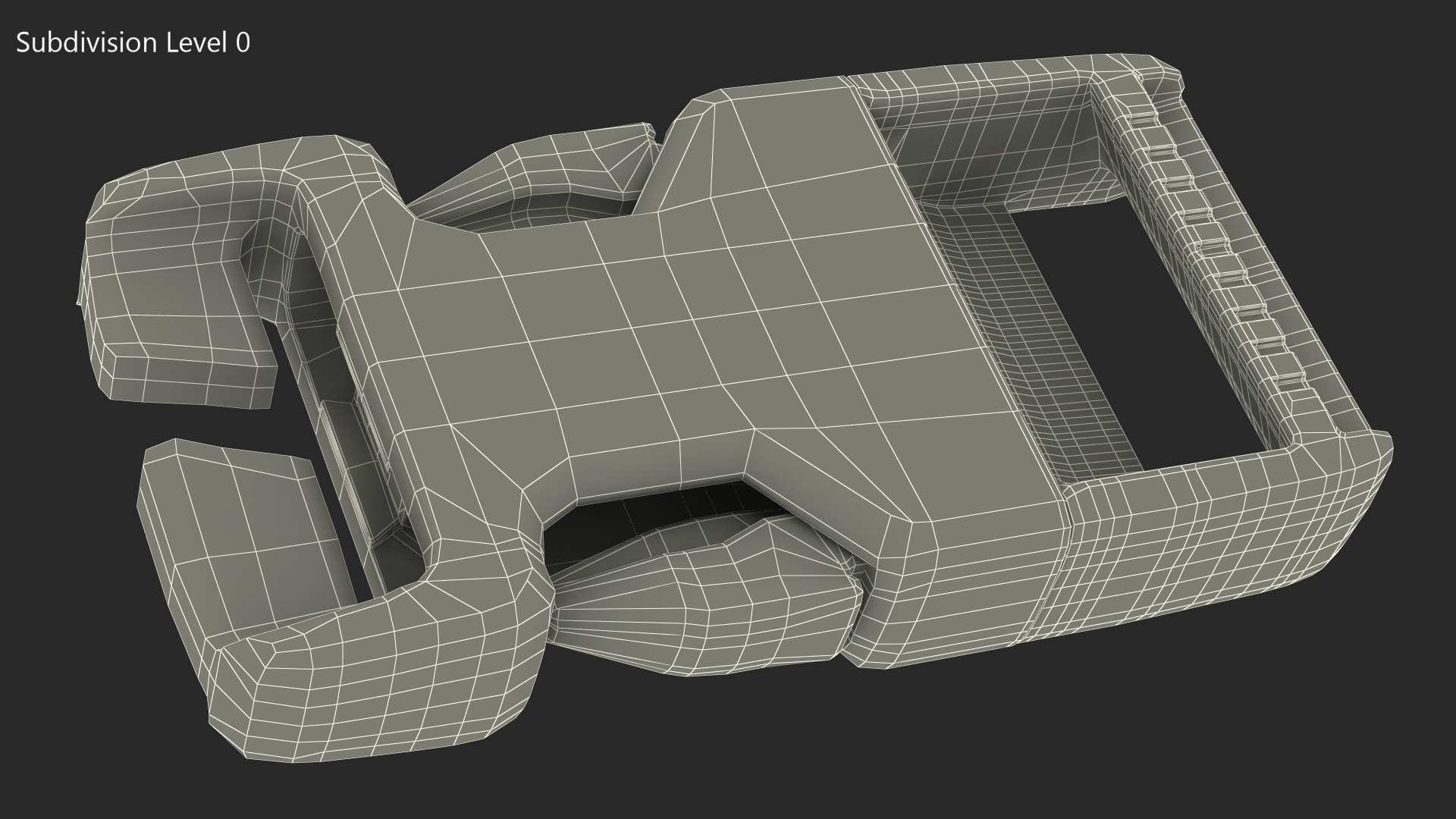 Quick Release Plastic Buckle Black 3D model