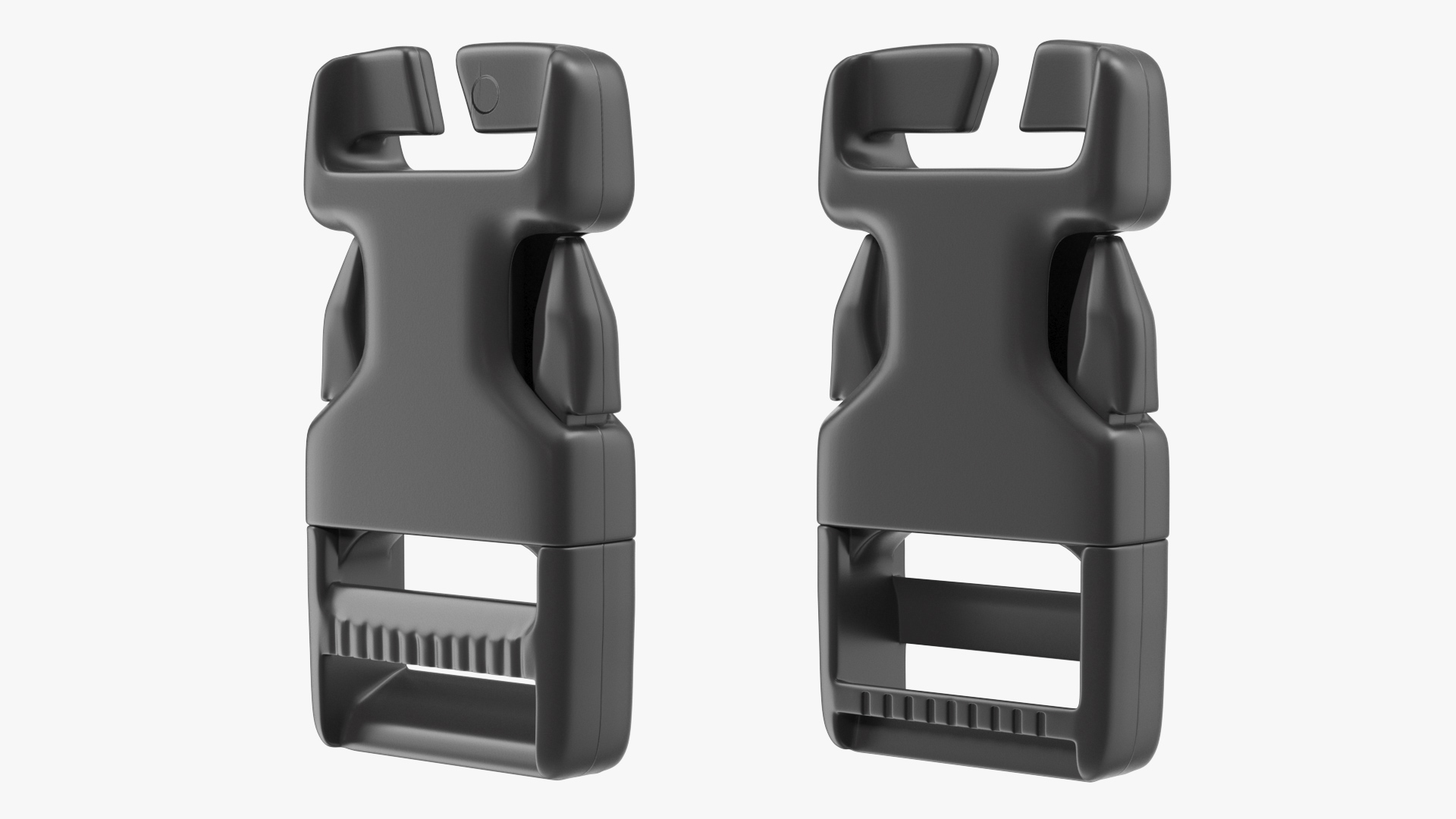 Quick Release Plastic Buckle Black 3D model