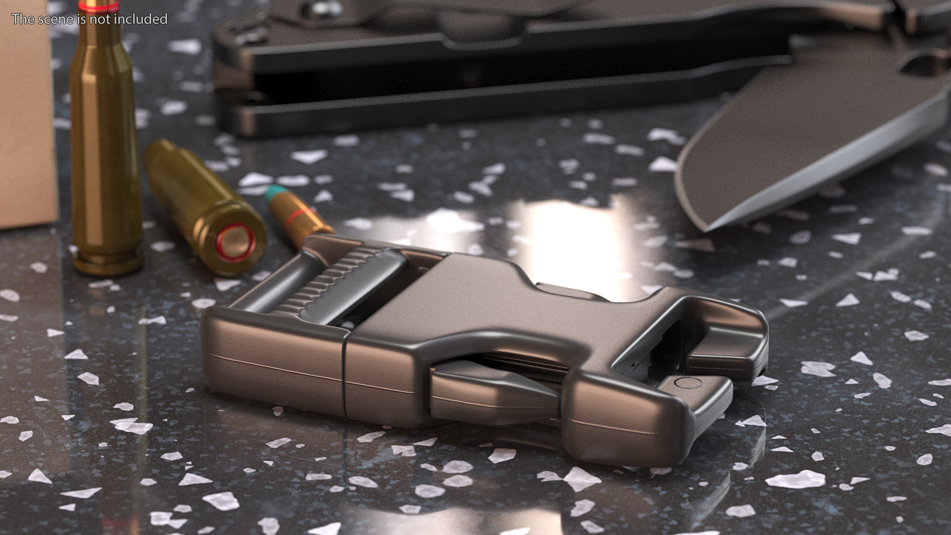 Quick Release Plastic Buckle Black 3D model