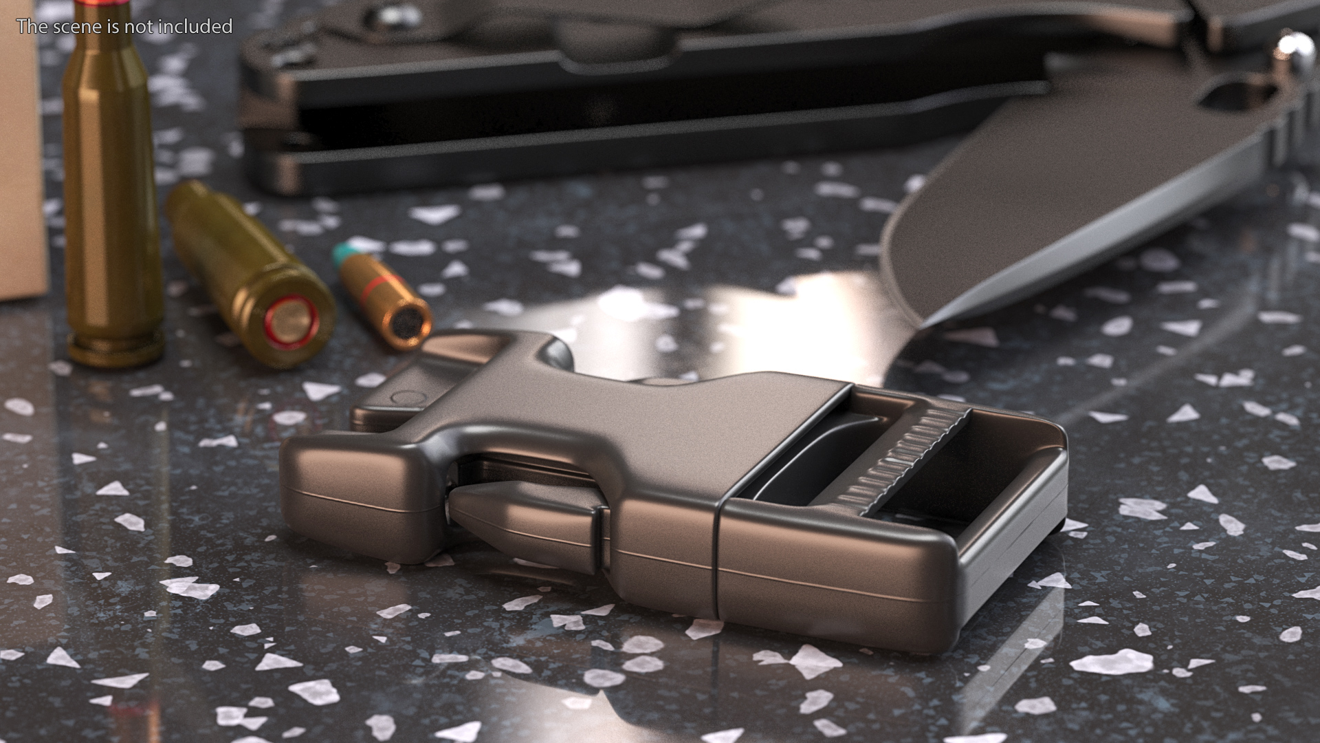 Quick Release Plastic Buckle Black 3D model