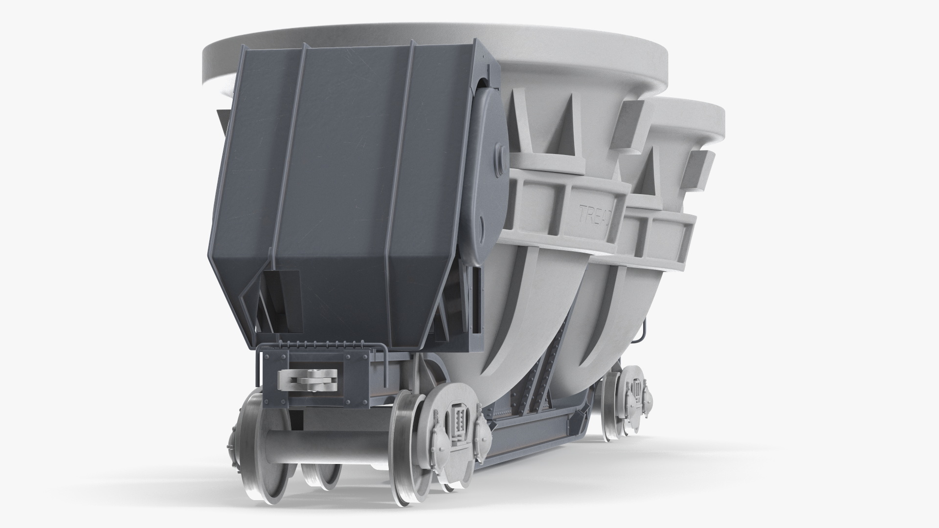 3D model Steel Double Pot Slag Car
