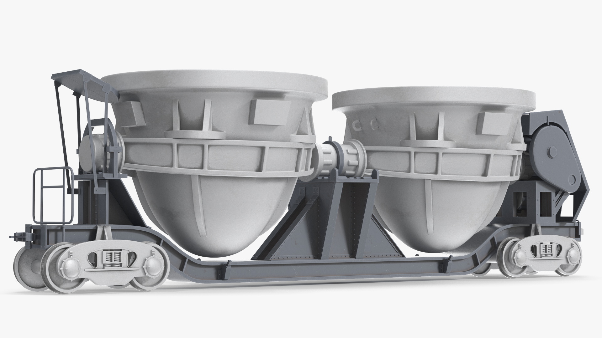 3D model Steel Double Pot Slag Car