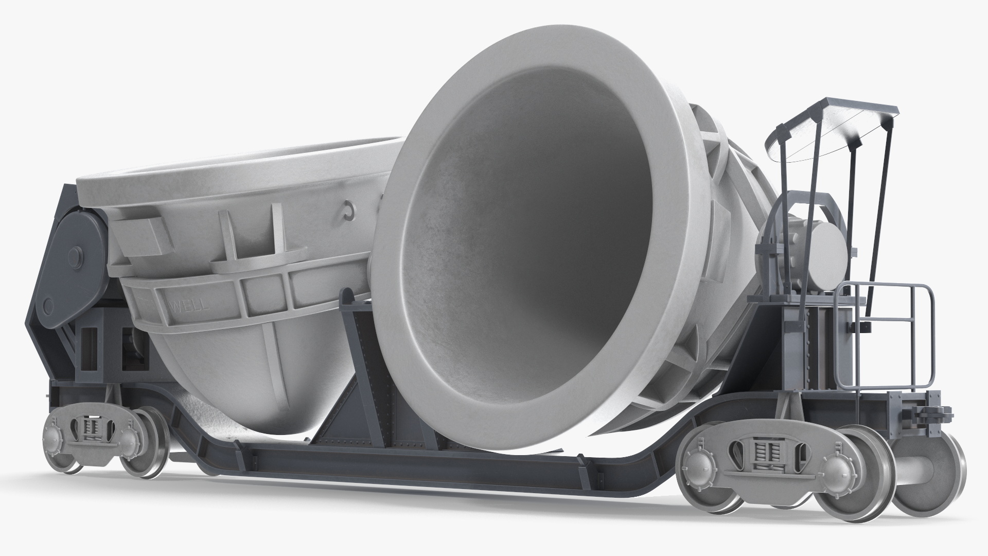 3D model Steel Double Pot Slag Car