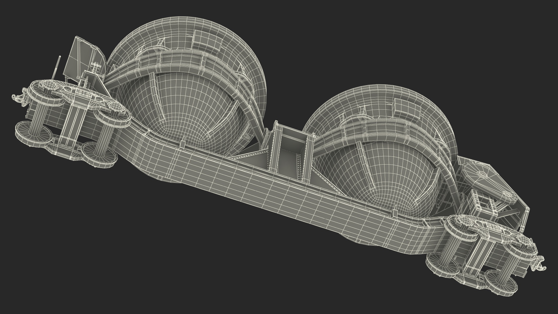 3D model Steel Double Pot Slag Car