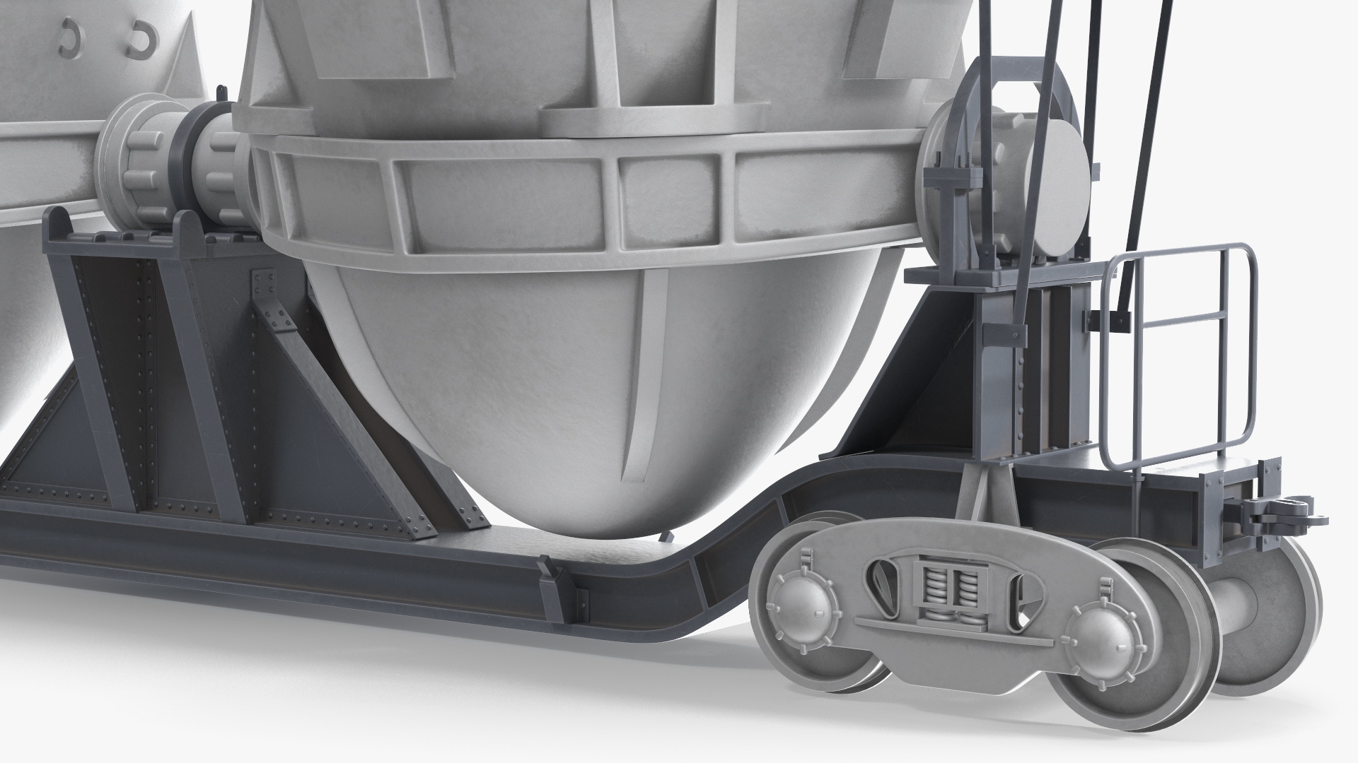 3D model Steel Double Pot Slag Car
