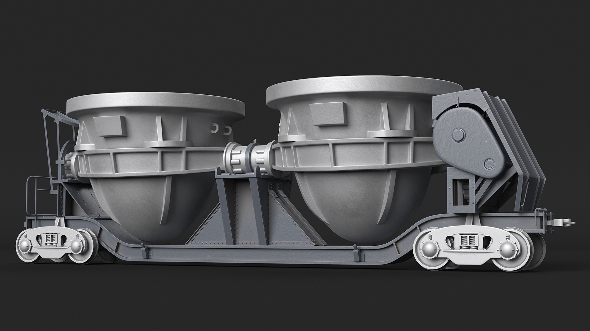 3D model Steel Double Pot Slag Car