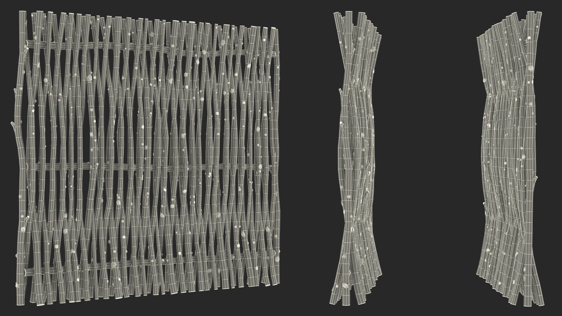 Small Wattle Fence Panel 3D model