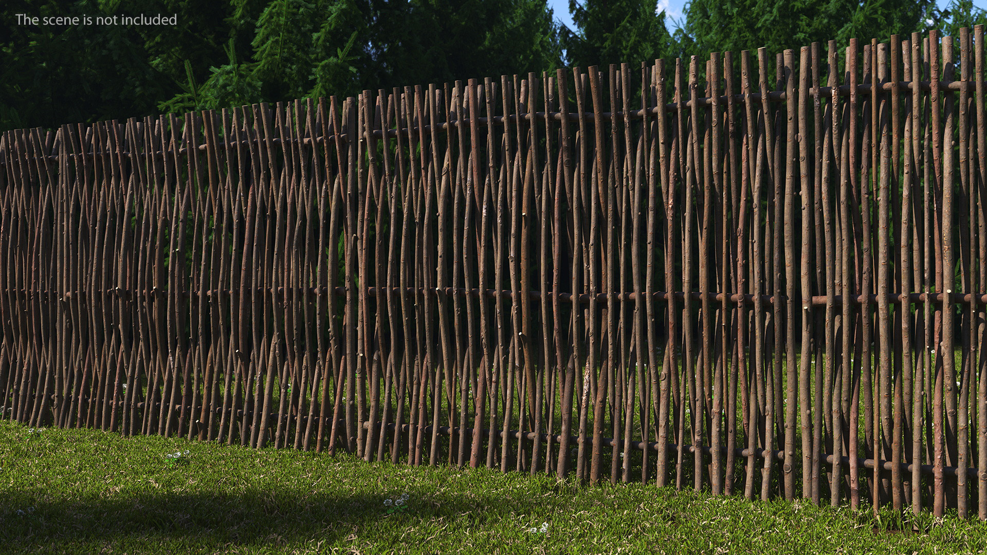 Small Wattle Fence Panel 3D model