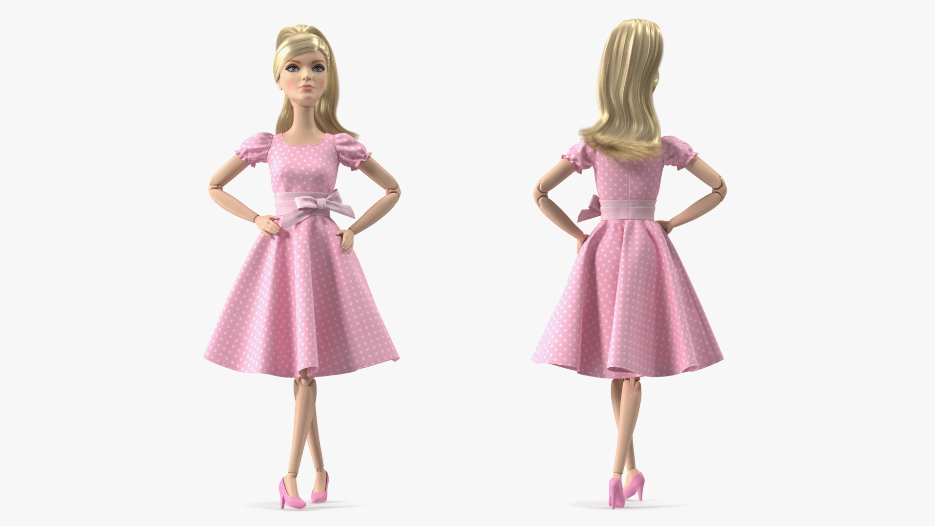 3D model Barbie Doll in Pink Dress
