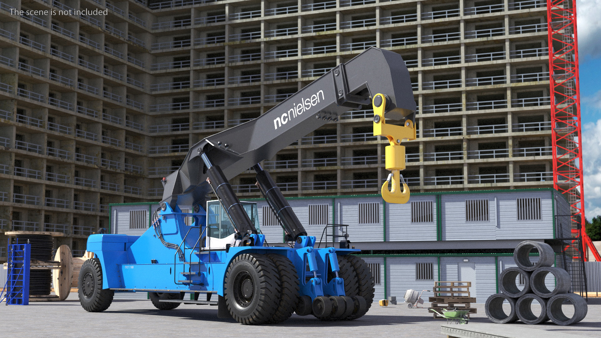 Reach Stacker Container Handler NC Nielsen Rigged 3D model