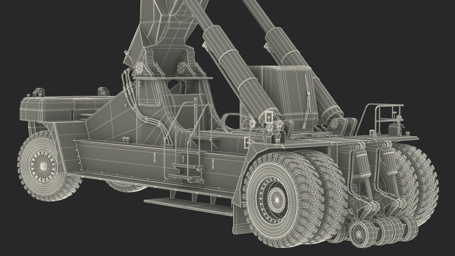 Reach Stacker Container Handler NC Nielsen Rigged 3D model