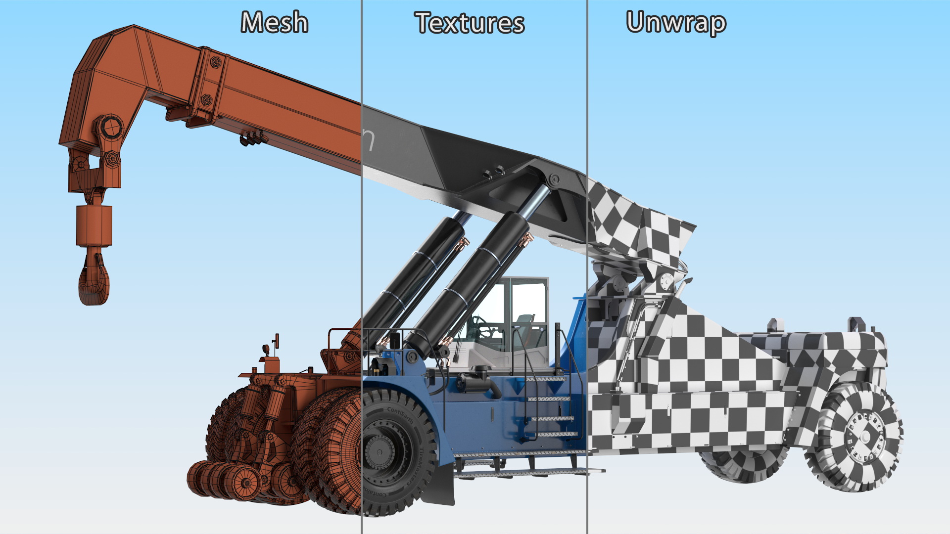 Reach Stacker Container Handler NC Nielsen Rigged 3D model