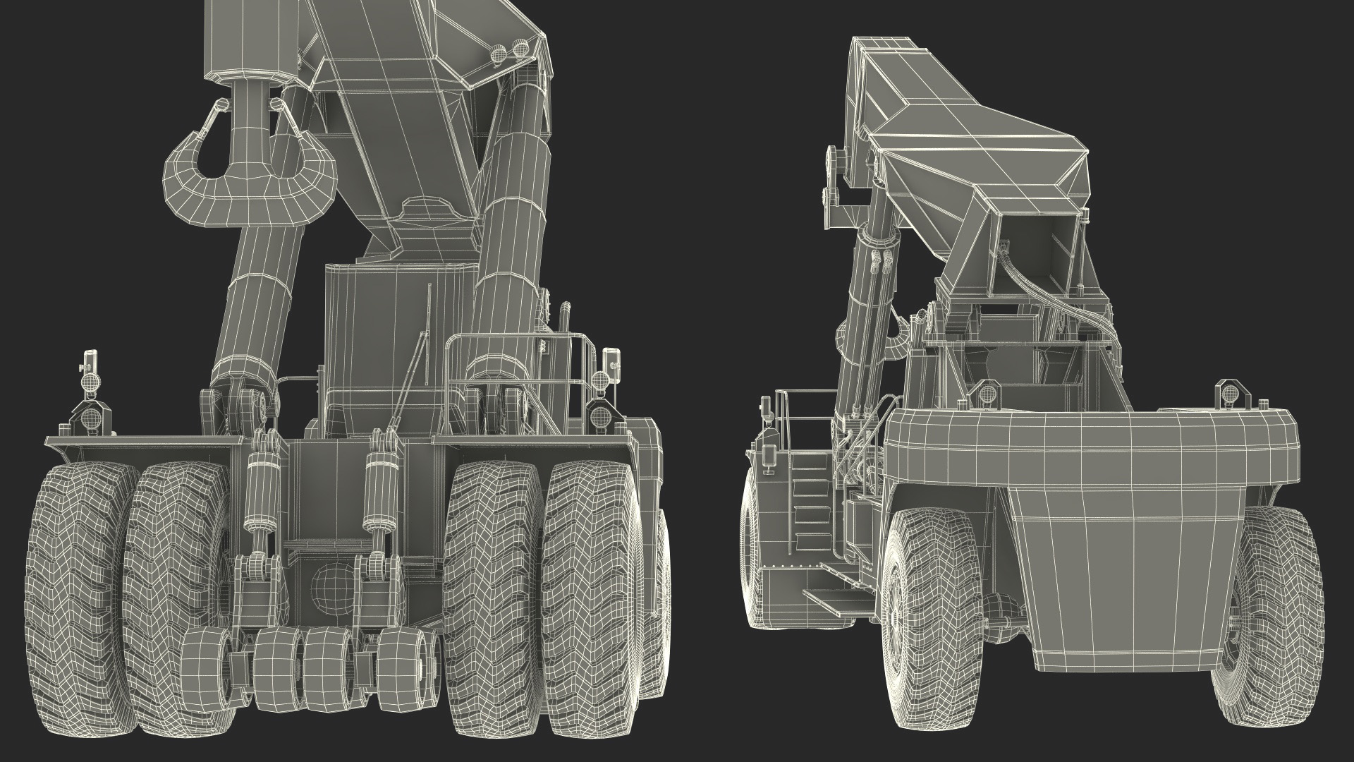 Reach Stacker Container Handler NC Nielsen Rigged 3D model