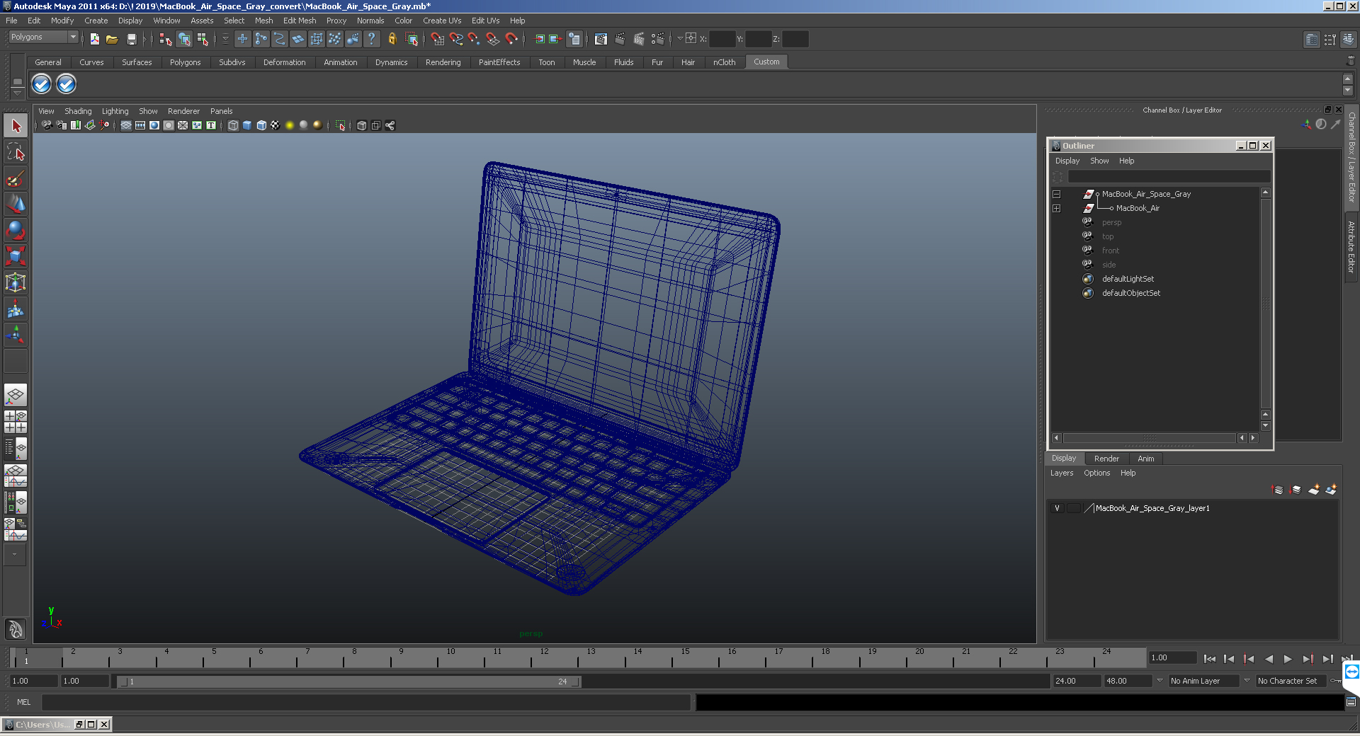 MacBook Air Space Gray 3D