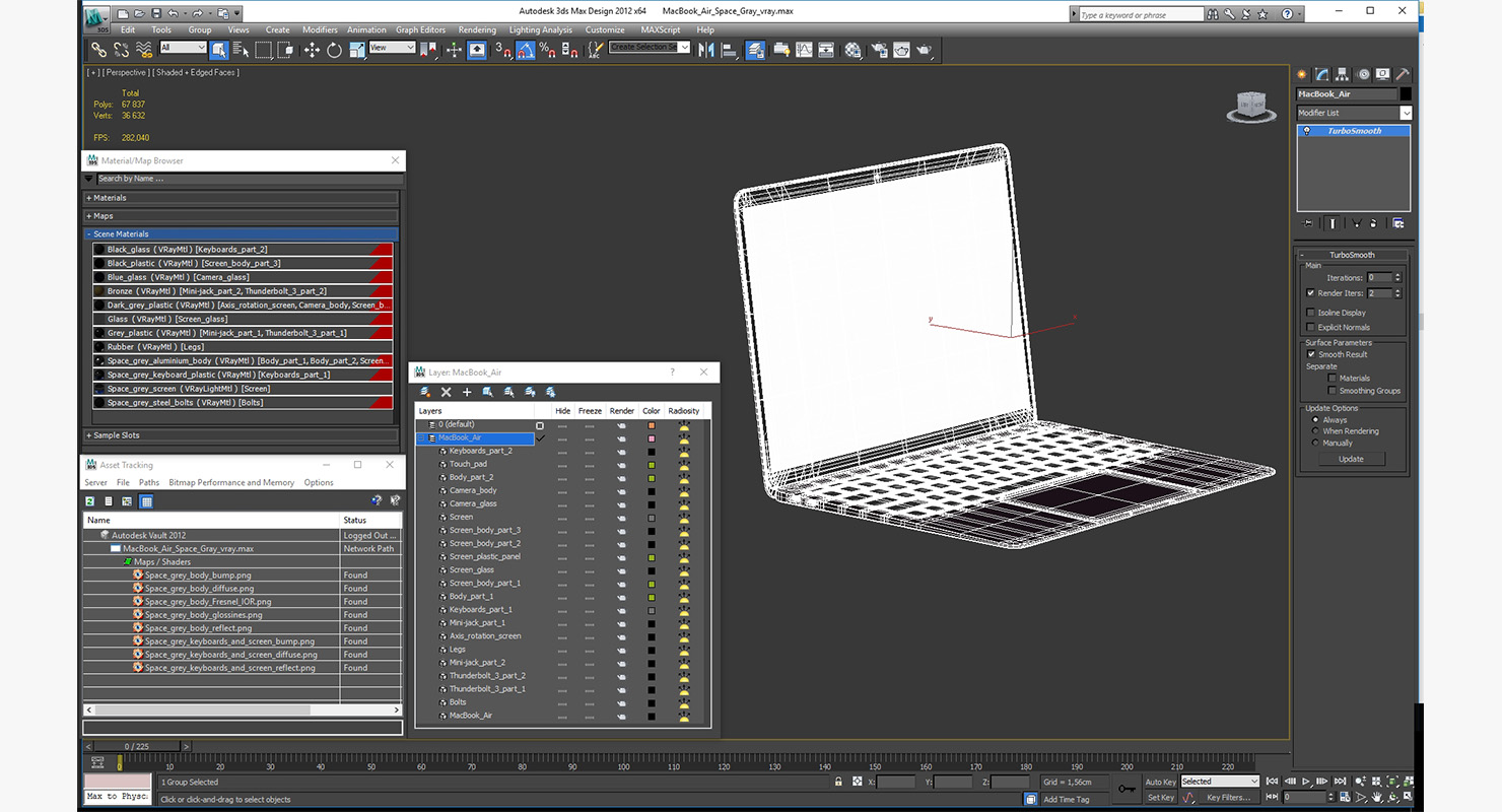 MacBook Air Space Gray 3D