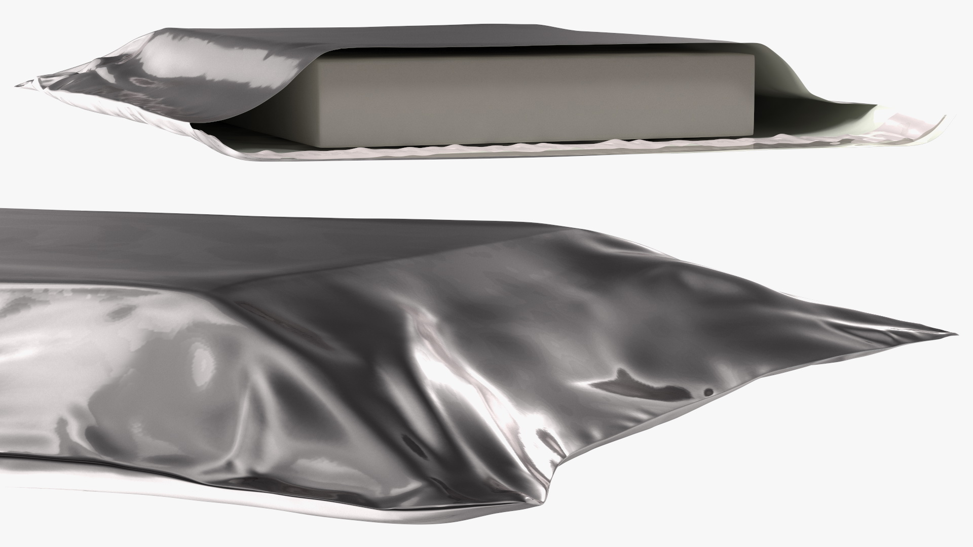 Poly Mailer Plastic Bag Black Open 3D model