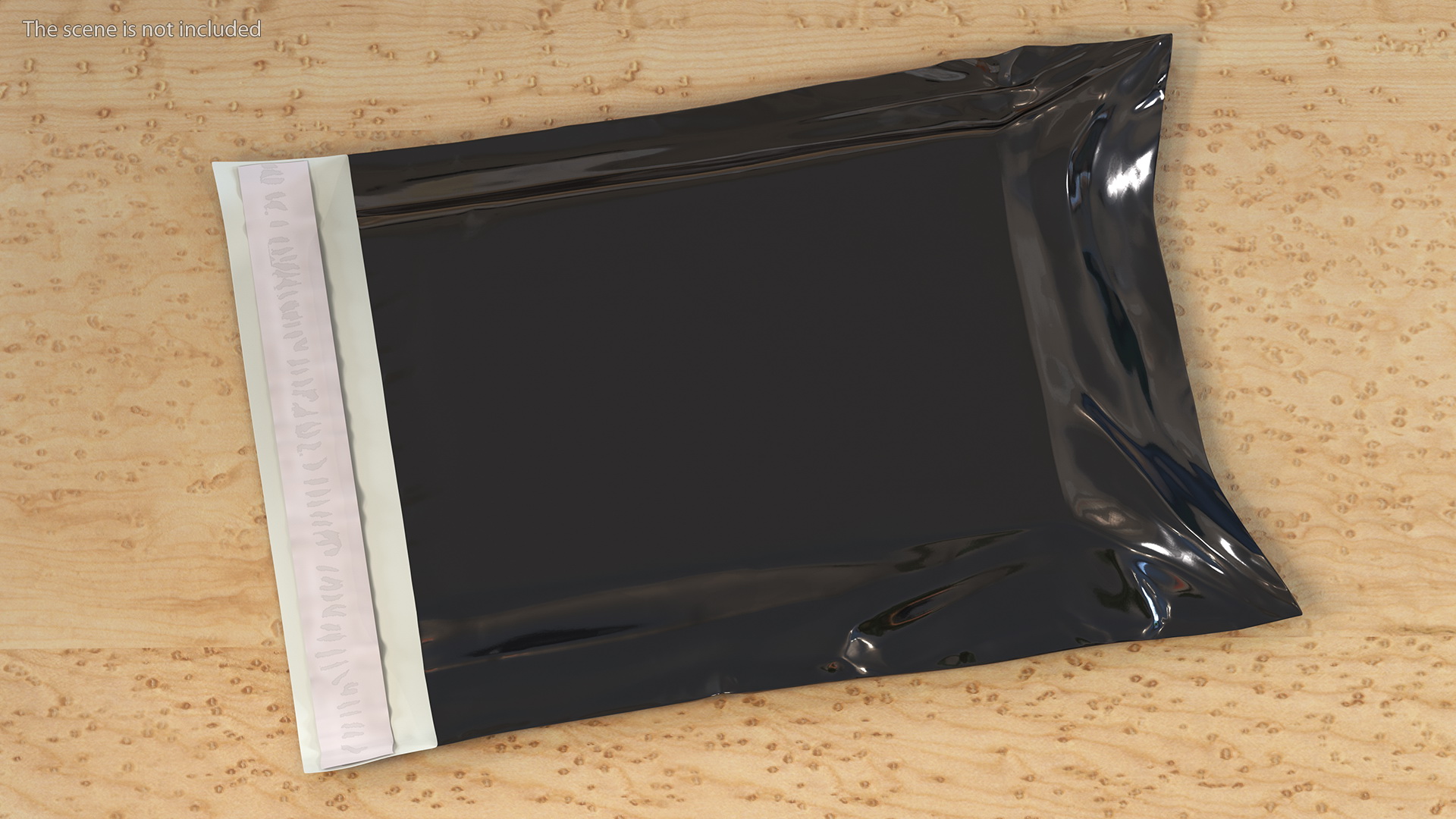 Poly Mailer Plastic Bag Black Open 3D model