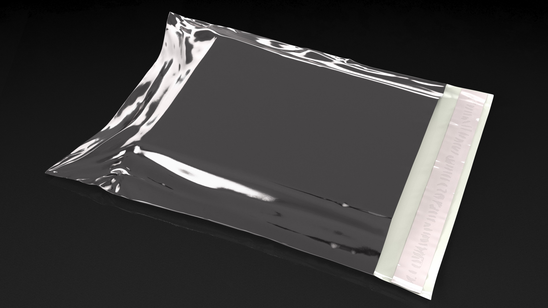 Poly Mailer Plastic Bag Black Open 3D model