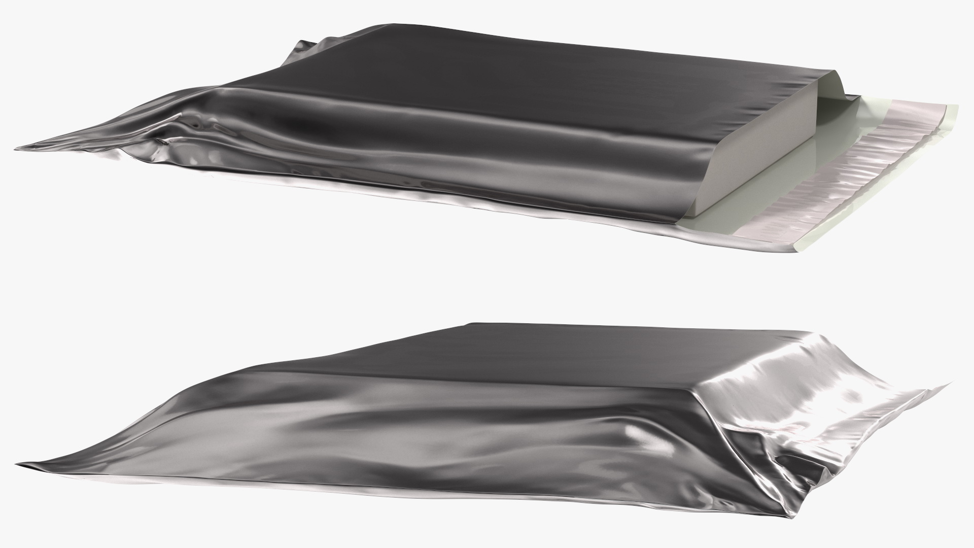 Poly Mailer Plastic Bag Black Open 3D model