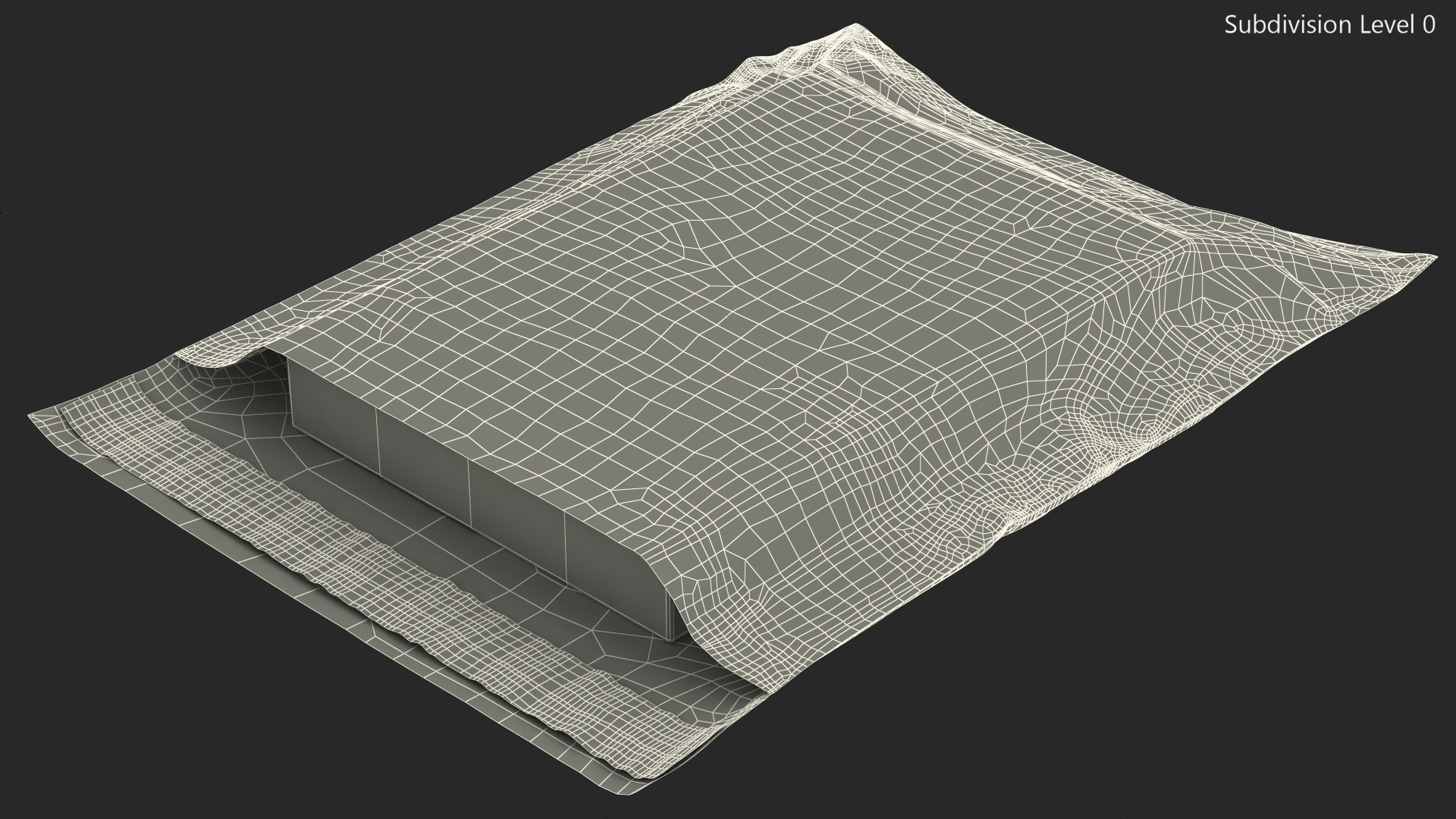 Poly Mailer Plastic Bag Black Open 3D model
