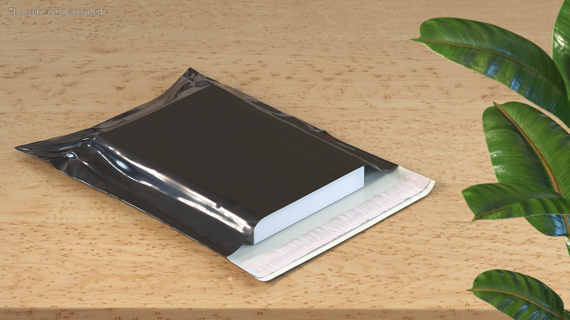 Poly Mailer Plastic Bag Black Open 3D model