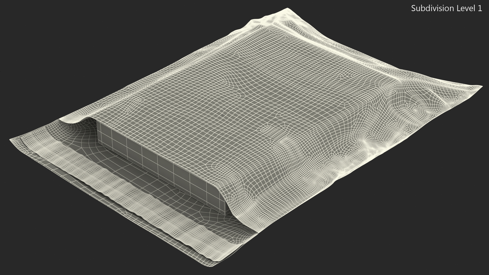 Poly Mailer Plastic Bag Black Open 3D model