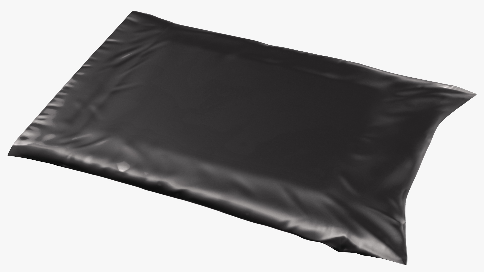 Poly Mailer Plastic Bag Black Open 3D model