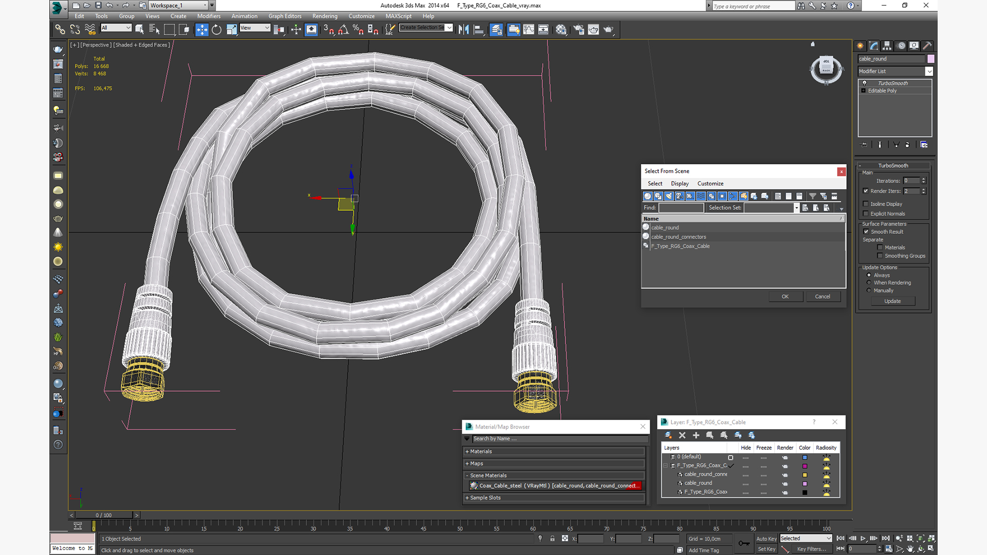 3D F Type RG6 Coax Cable