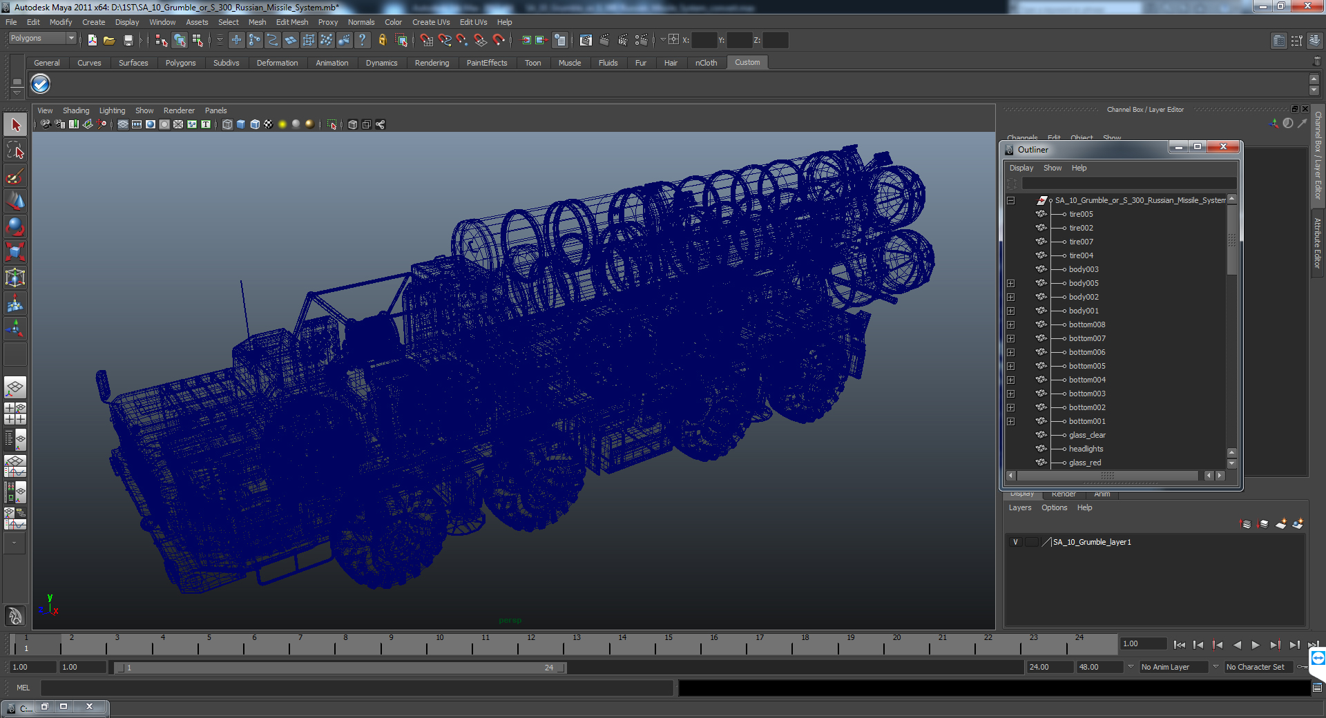 3D model SA 10 Grumble or S 300 Russian Missile System