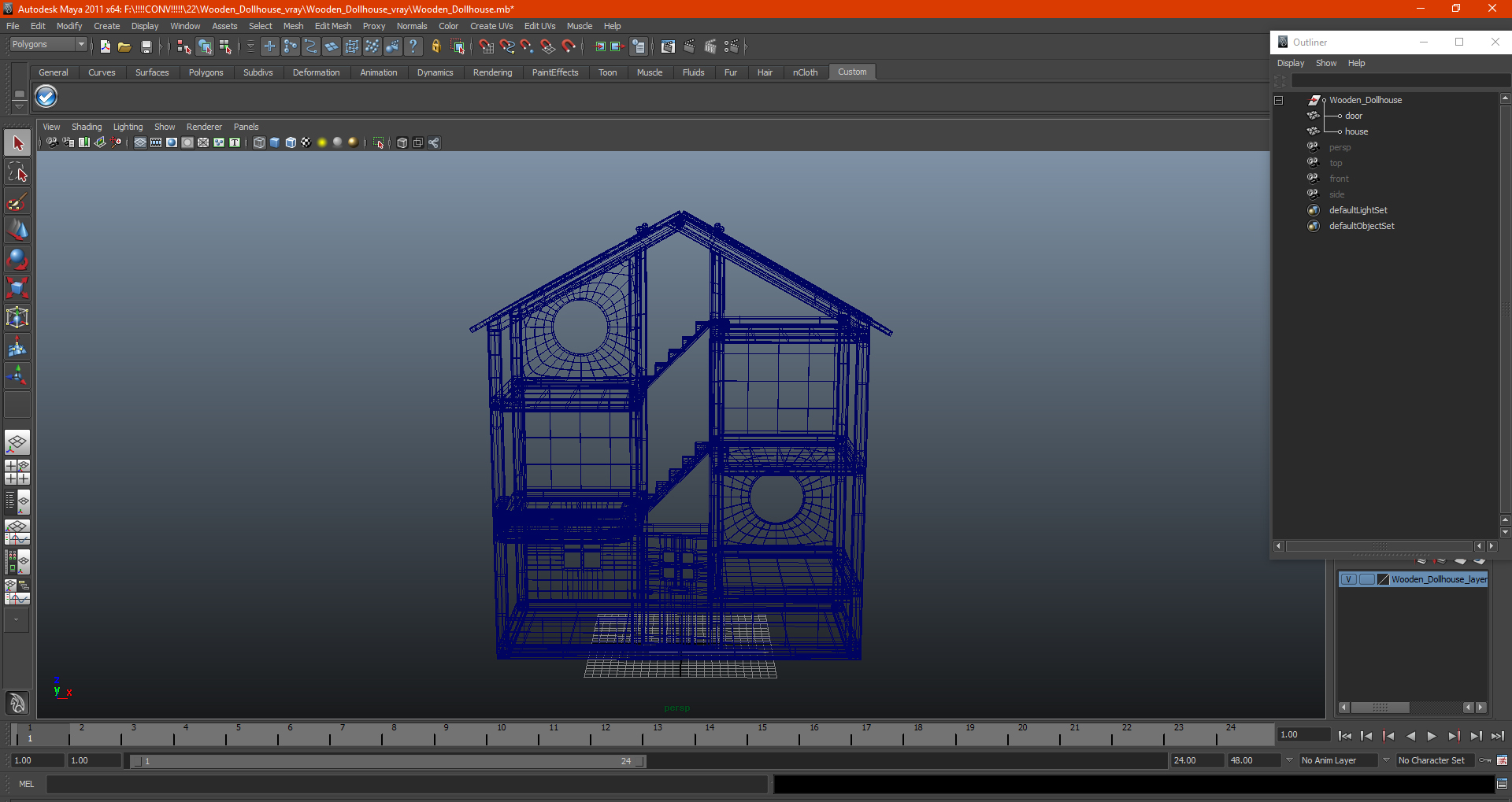 3D Wooden Dollhouse