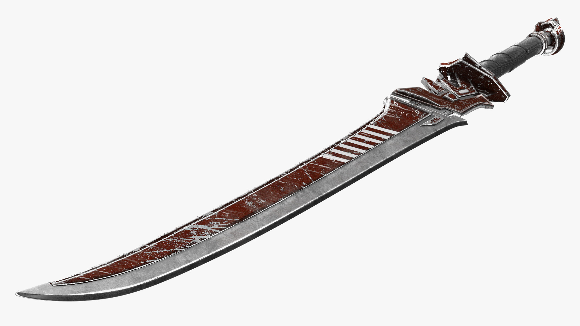 Futuristic Warrior with Sword Running Pose 3D