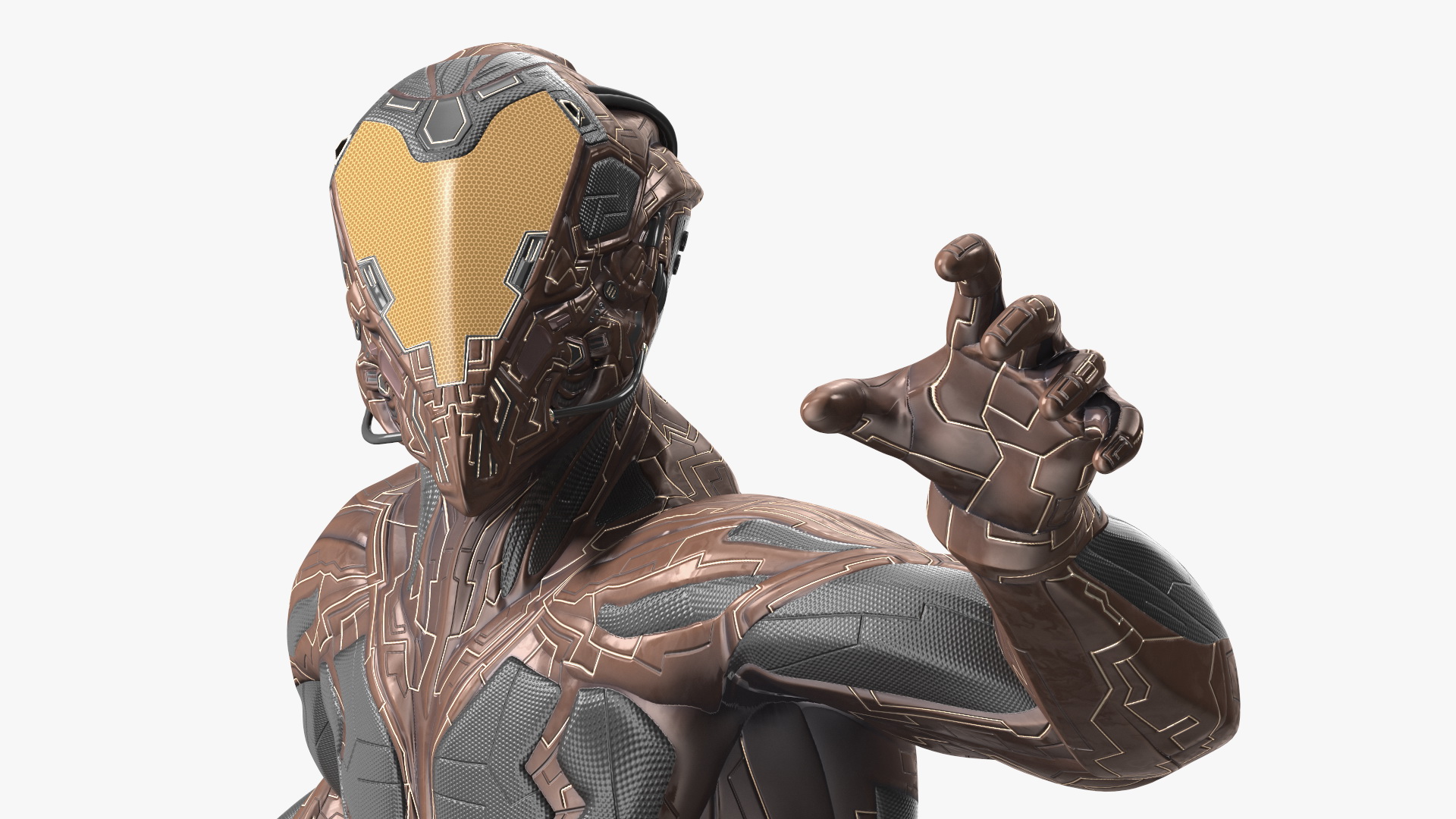Futuristic Warrior with Sword Running Pose 3D
