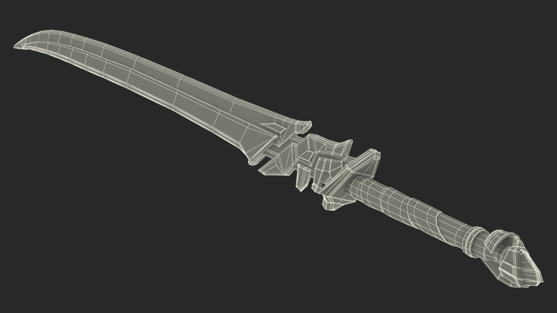 Futuristic Warrior with Sword Running Pose 3D