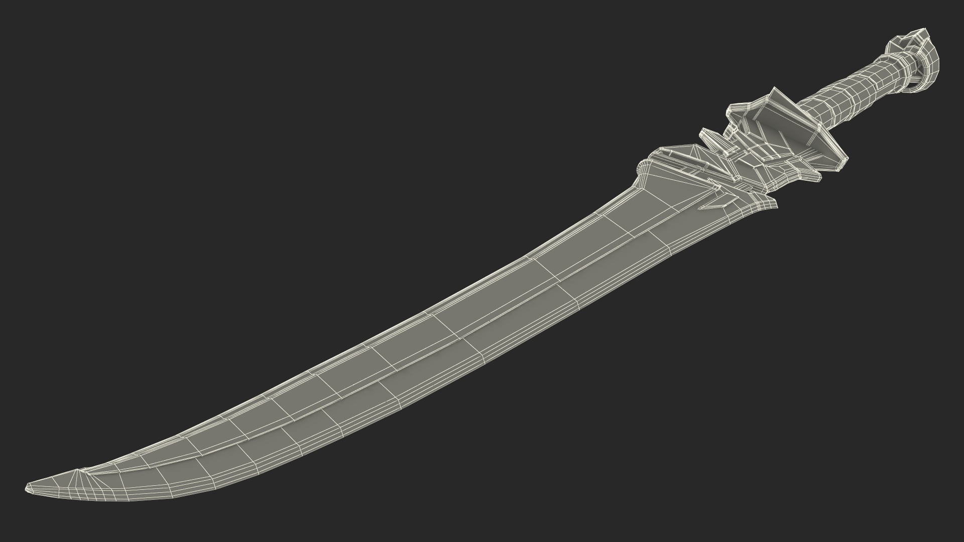 Futuristic Warrior with Sword Running Pose 3D