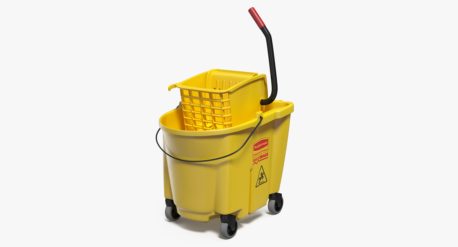 3D Single Mop Bucket Wringer Trolley model
