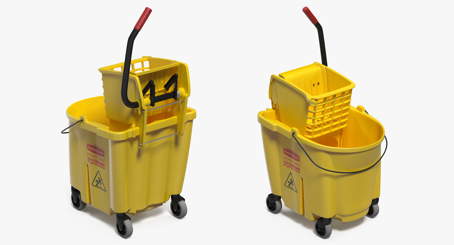 3D Single Mop Bucket Wringer Trolley model