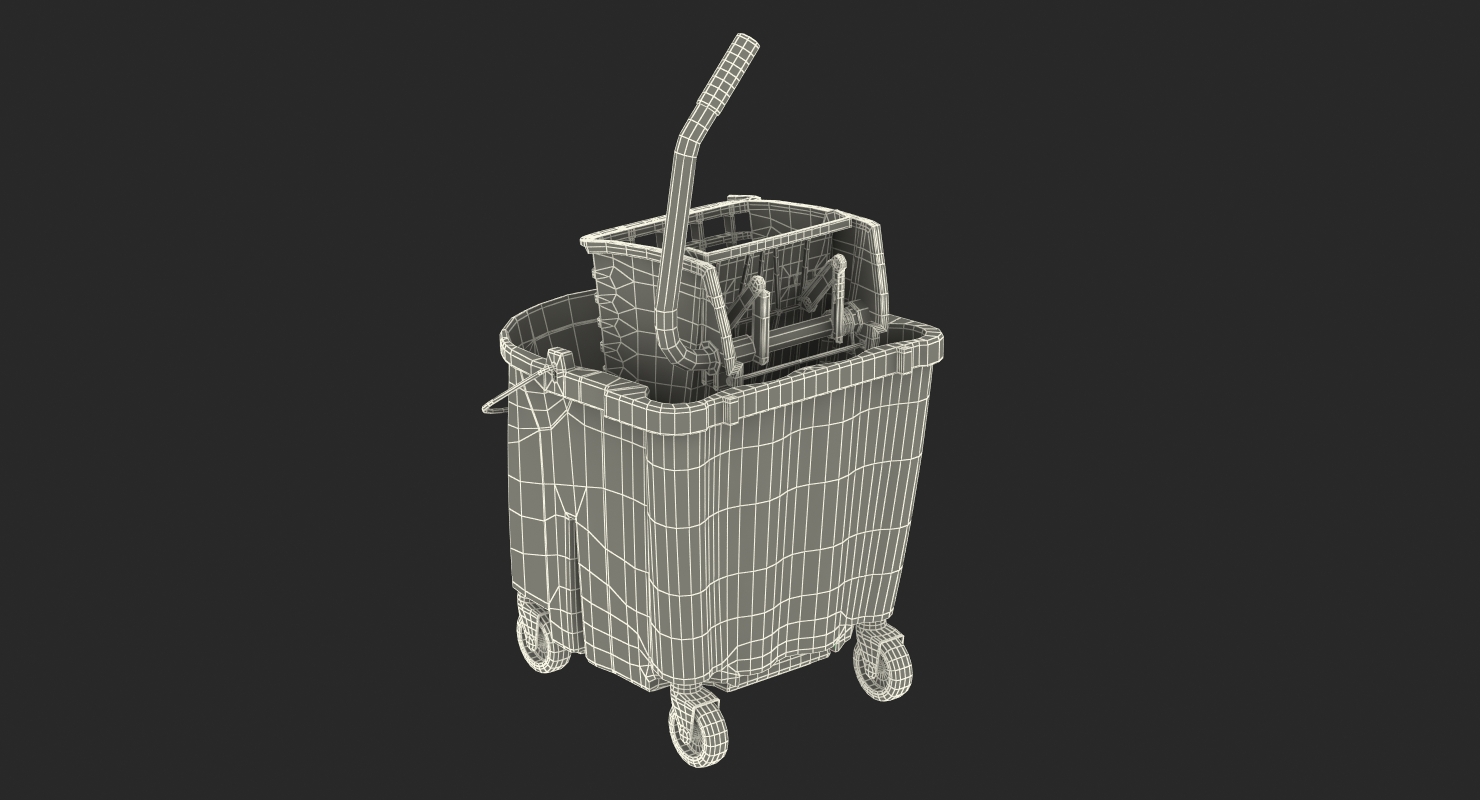 3D Single Mop Bucket Wringer Trolley model