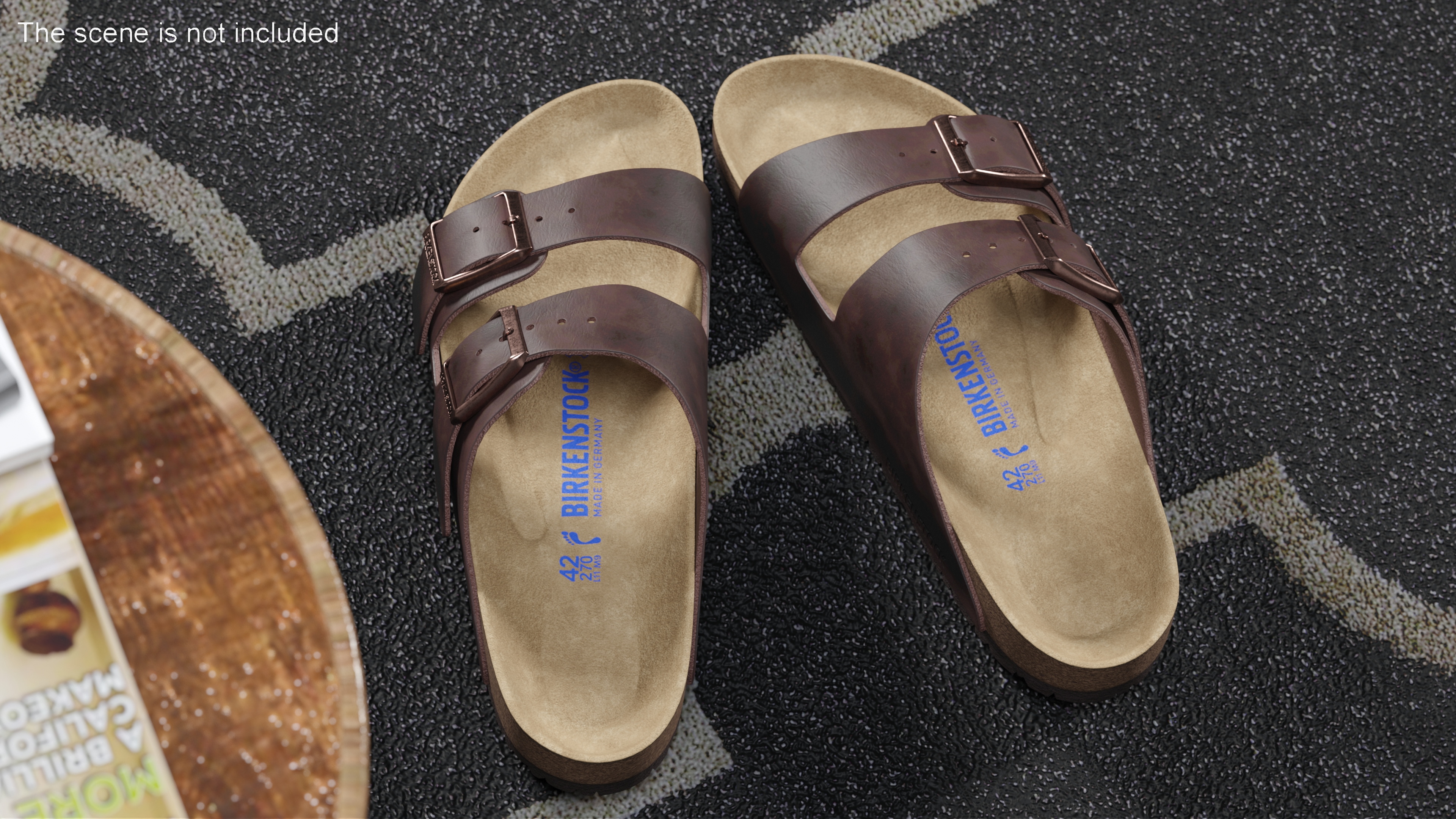 3D model Man Soft Footbed Sandals Dark-Brown