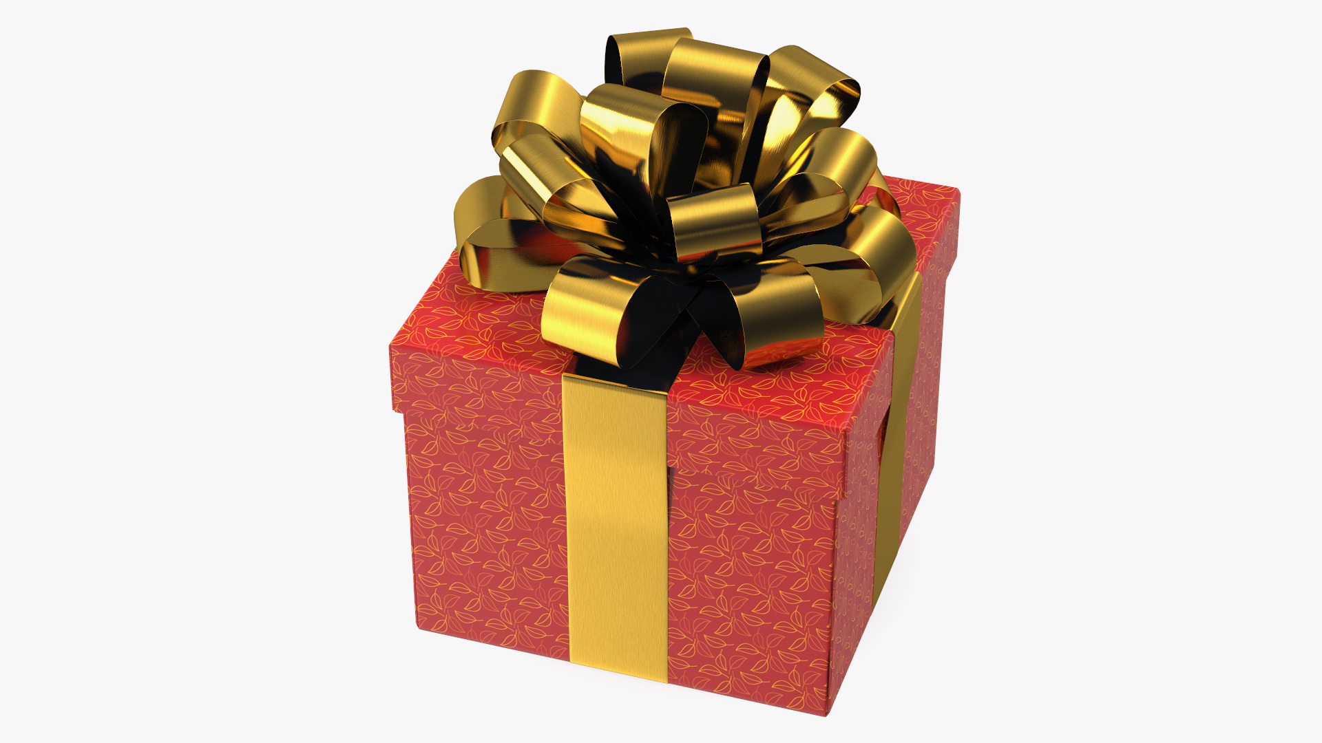 Wrapped Gift Box with Decorative Ribbon 3D model