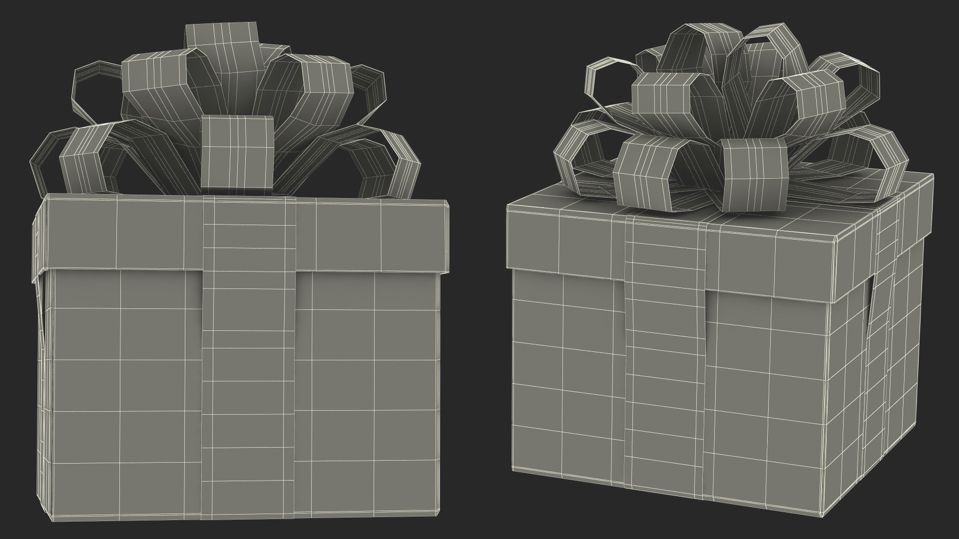 Wrapped Gift Box with Decorative Ribbon 3D model
