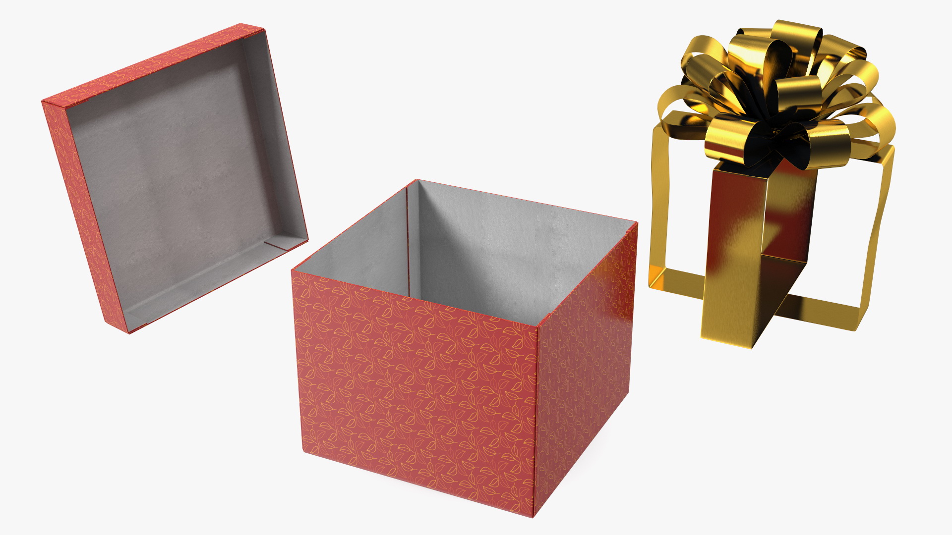 Wrapped Gift Box with Decorative Ribbon 3D model