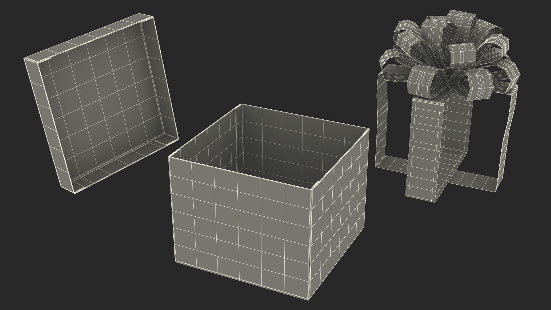 Wrapped Gift Box with Decorative Ribbon 3D model