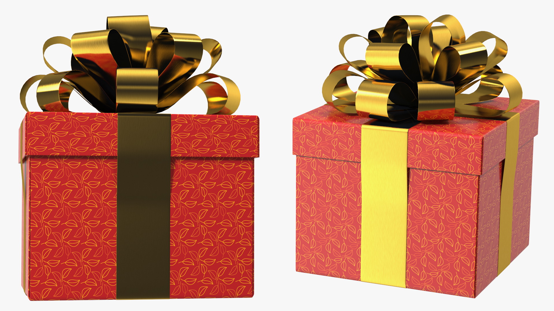 Wrapped Gift Box with Decorative Ribbon 3D model
