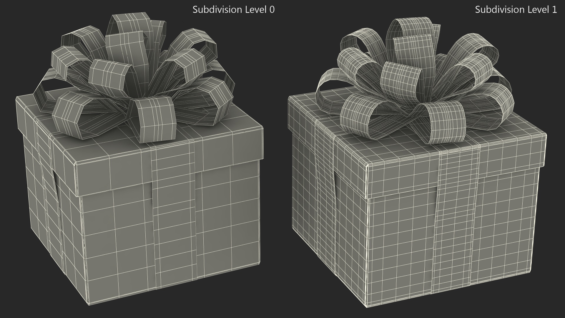 Wrapped Gift Box with Decorative Ribbon 3D model